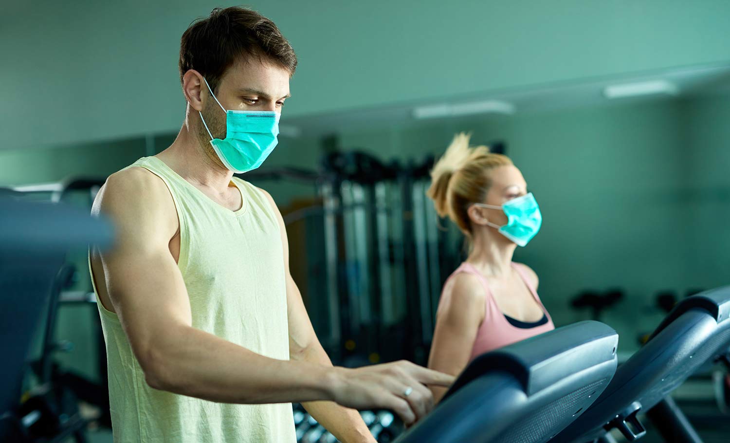 guy walking on treadmill