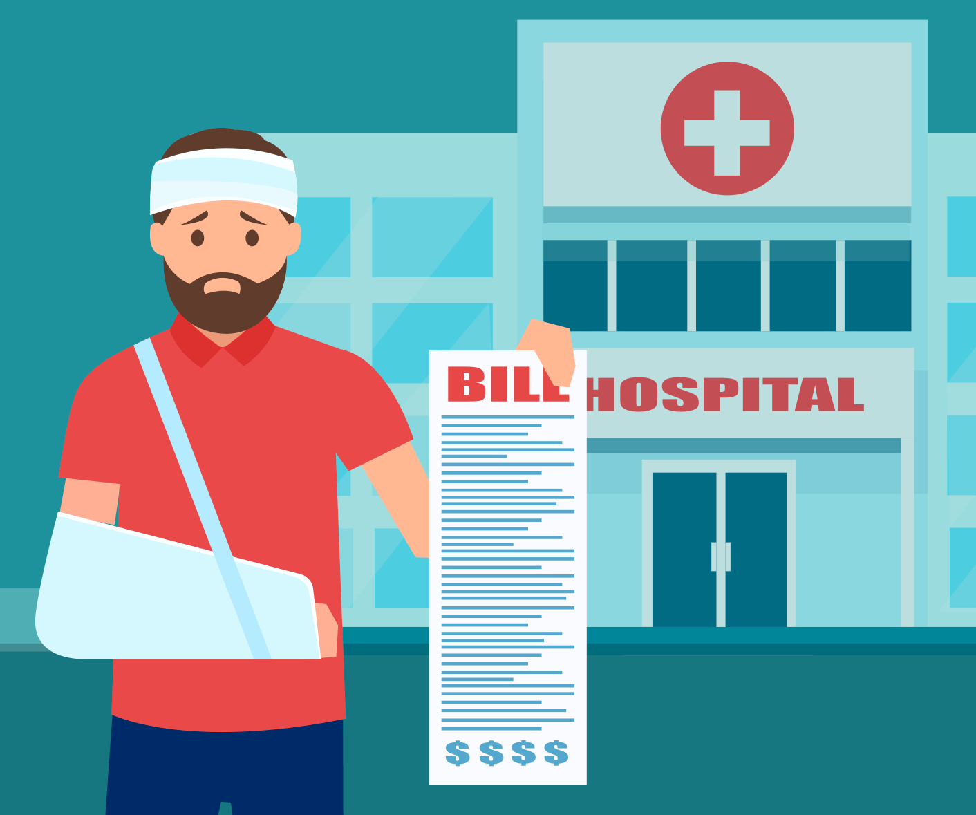 man with large hospital bill