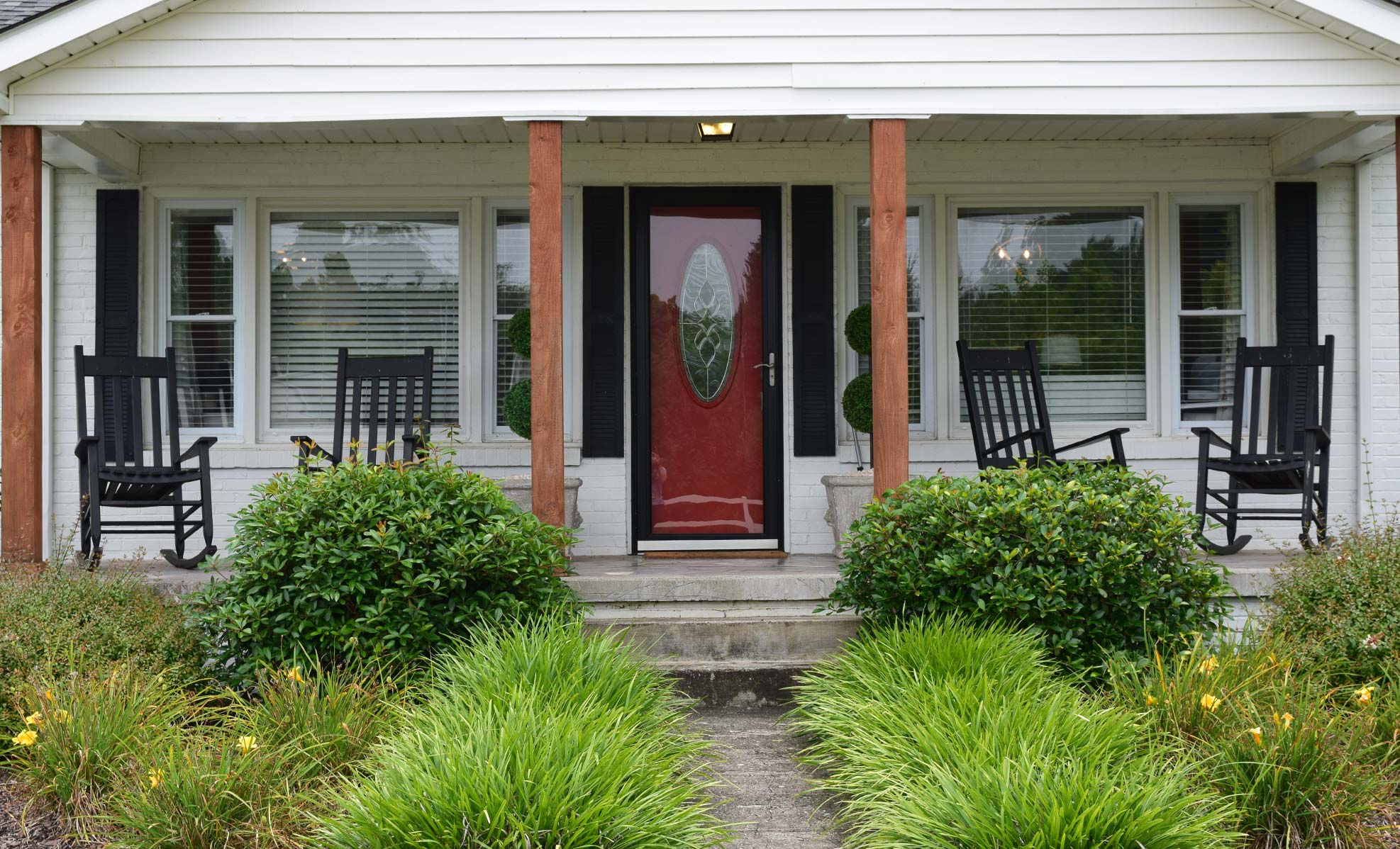 front of one of the houses