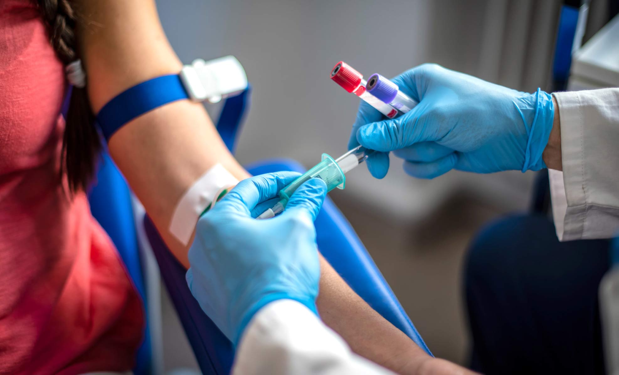 patient getting a blood test