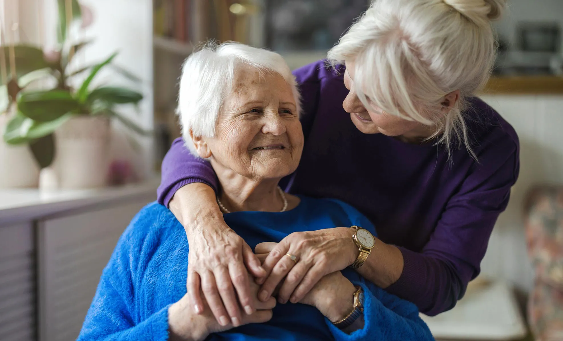 senior patient and caregiver