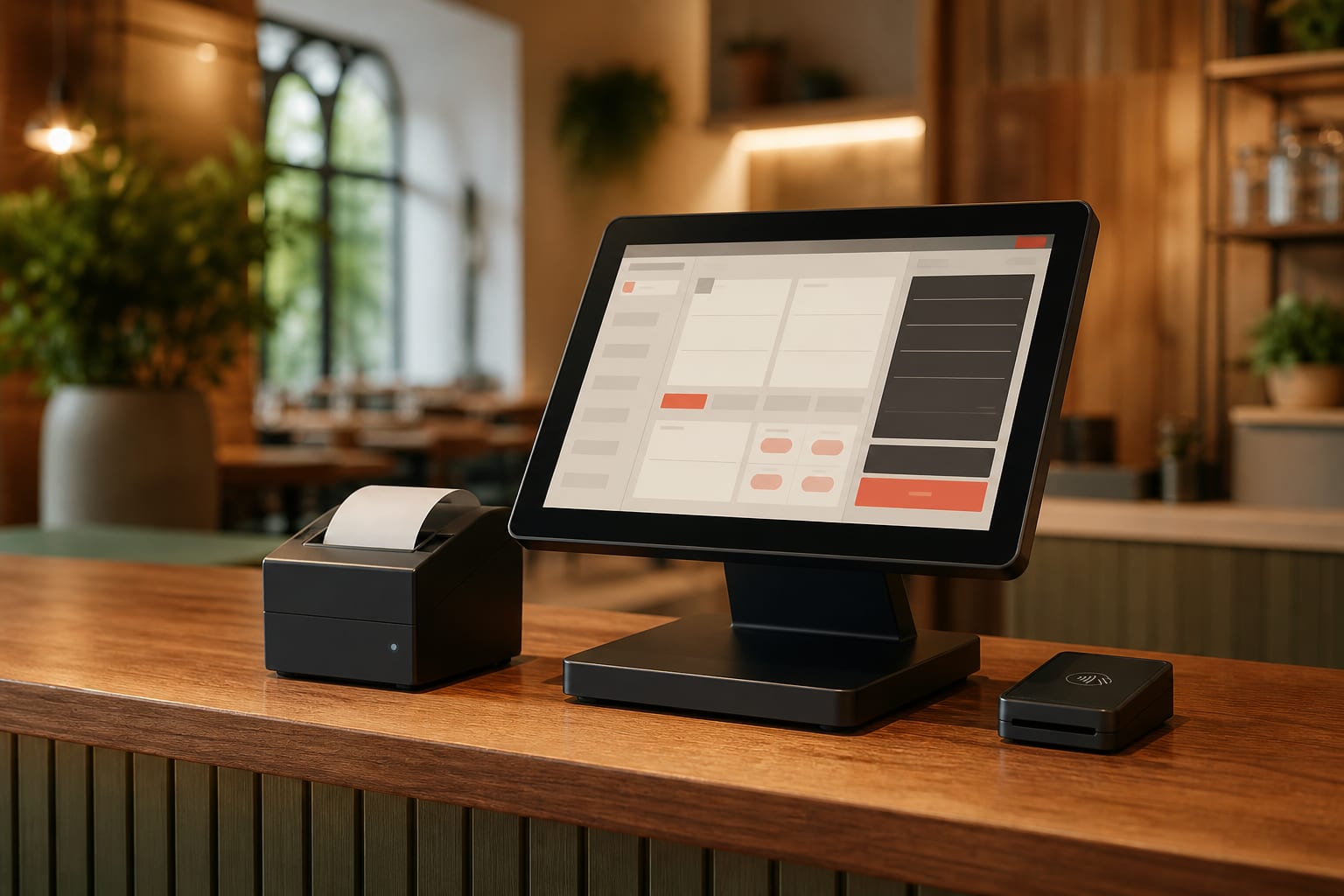 Hommic point of sale terminal in a restaurant