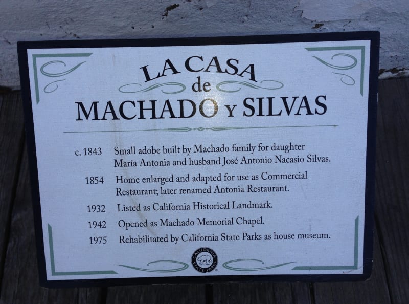 CHL #71  Casa de Machado Park Sign