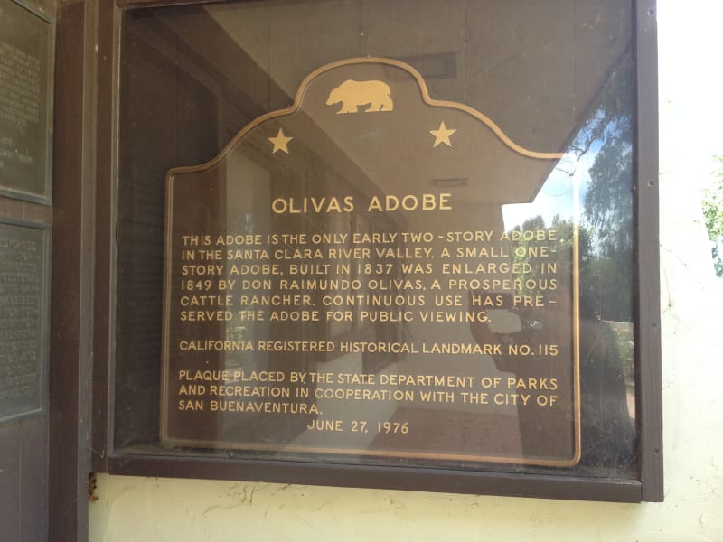 CHL #115 Olivas Adobe State Plaque