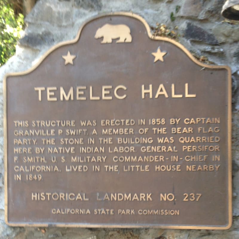 CHL #237 - Temelec Hall State Plaque