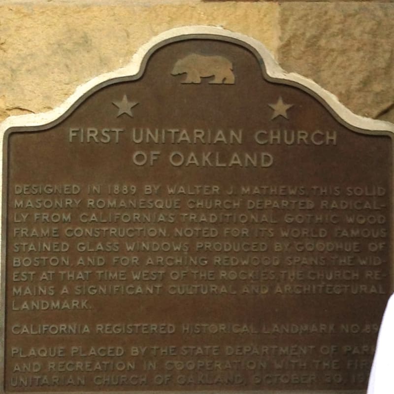 CHL #896 First Unitarian Church of Oakland State Marker