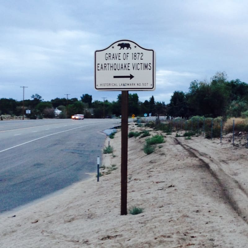 CHL #507 Earthquake Victims Grave Street Sign