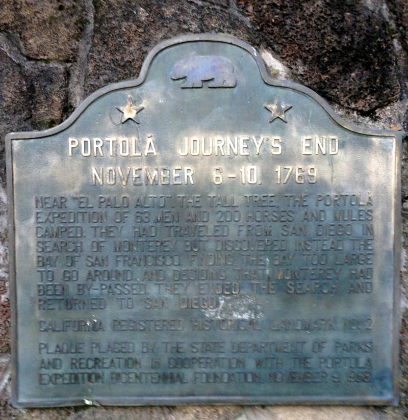 CHL #2  Portolá Journey's End State Plaque