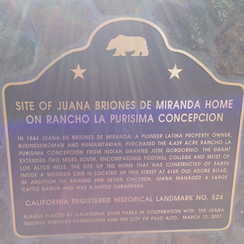 CHL #524  Juana Briones De Miranda State Plaque