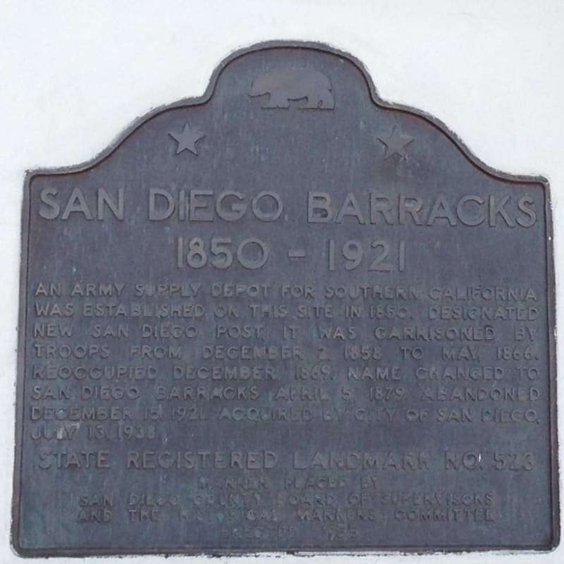 CHL #523 San Diego Barracks State Plaque