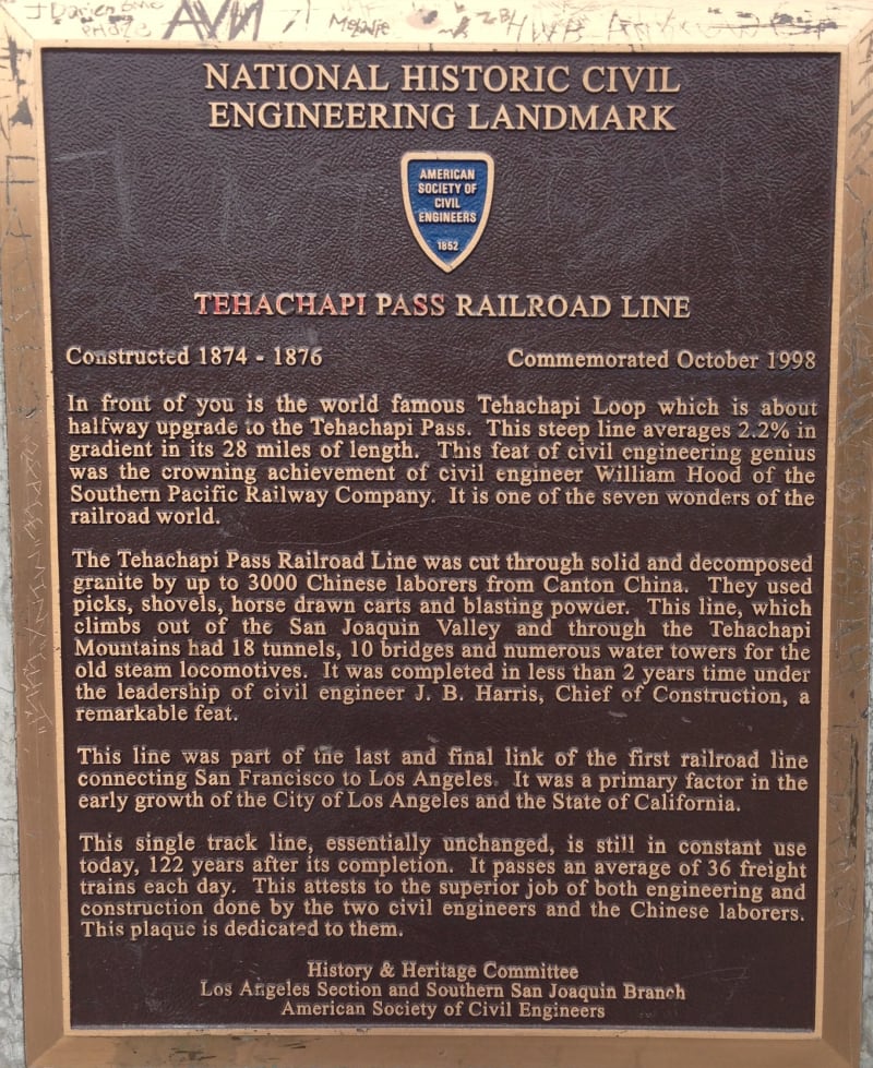 CHL #508 - Tehachapi Loop Plaque