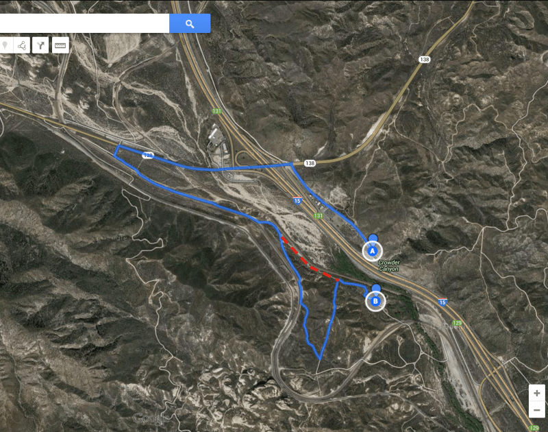 The route we took from CHL #576 to CHL #578 - Stoddard-Waite Monument 