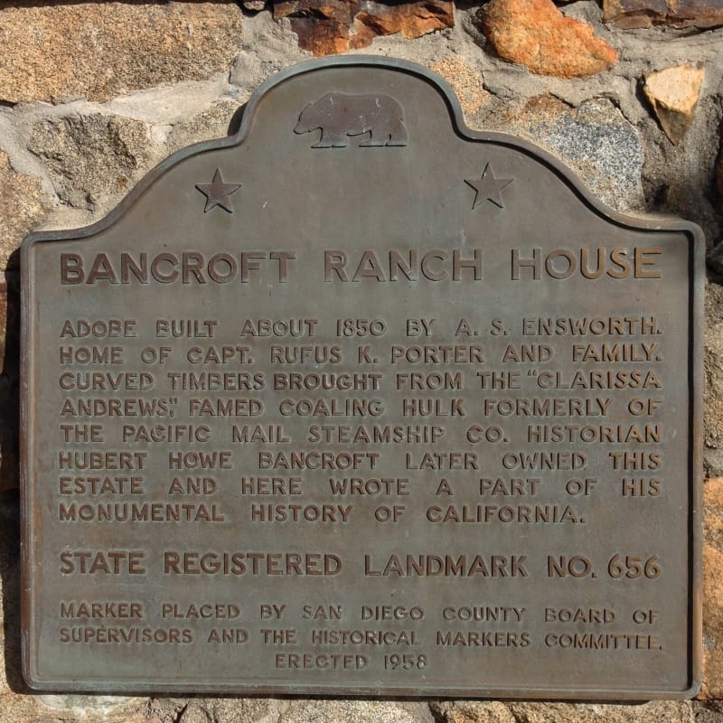 CHL #626 The Bancroft Ranch House plaque