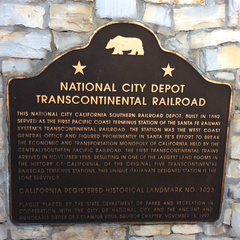 CHL 1023 Transcontinental Railroad Depot Plaque