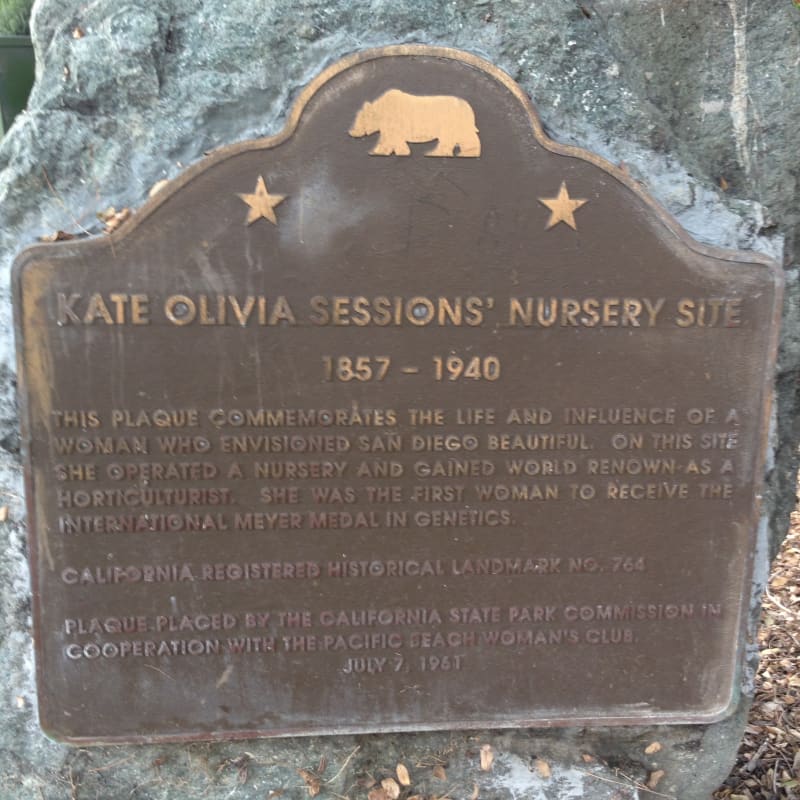 CHK #764 The Site of Kate O. Sessions Nursery, Plaque