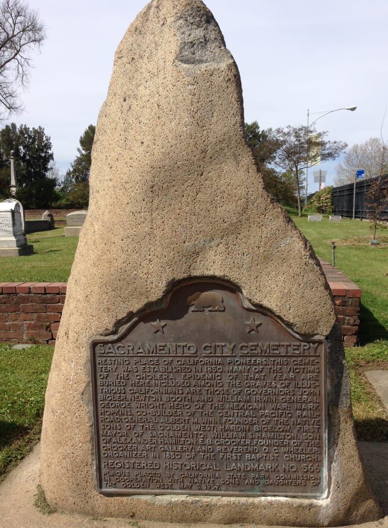 CHL No. 566  Sacramento City Cemetery Plaque