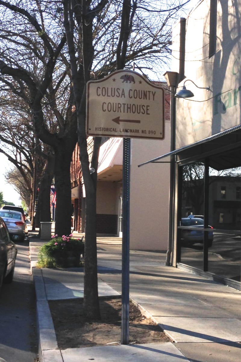 CHL No. 890  Colusa County Courthouse State Street Sign