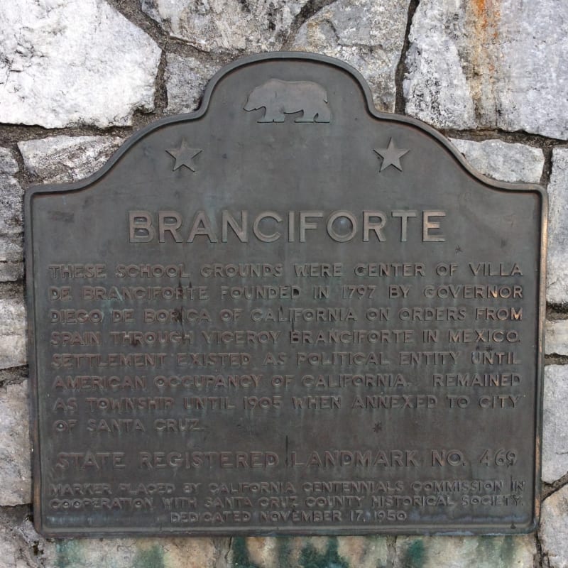  NO. 469 SITE OF CENTER OF VILLA DE BRANCIFORTE state plaque