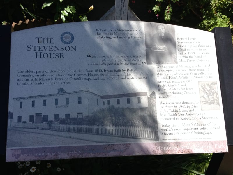 NO. 352 ROBERT LOUIS STEVENSON HOUSE, Information Plaque