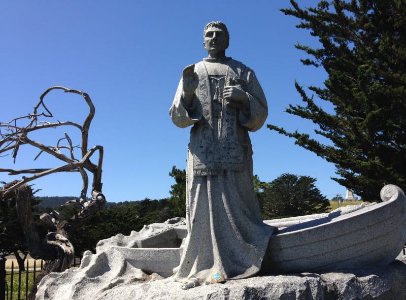 NO. 128 LANDING PLACE OF SEBASTIAN VIZCAINO AND FRAY JUNÍPERO SERRA, Statue