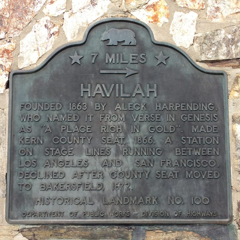 NO. 100 HAVILAH, State Plaque