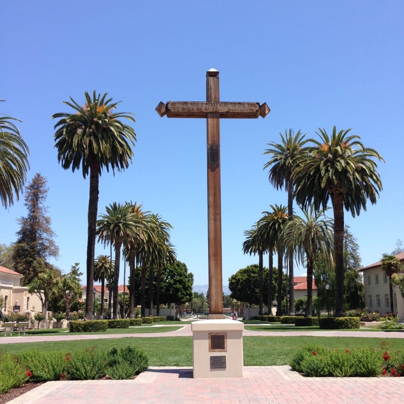 This cross contains a portion of the original cross erected in 1777.