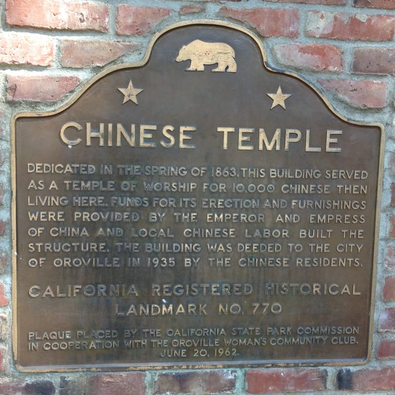 NO. 770 CHINESE TEMPLE - State Plaque