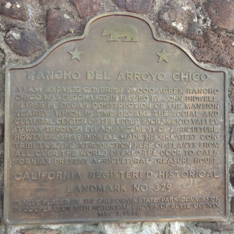 NO. 329 RANCHO CHICO AND BIDWELL ADOBE - State Plaque