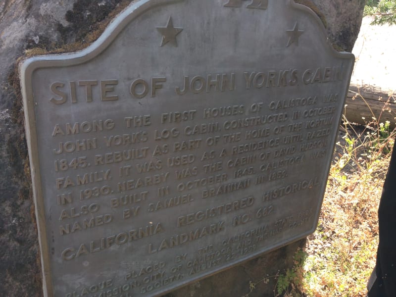 NO. 682 SITE OF YORK'S CABIN, CALISTOGA - State Plaque