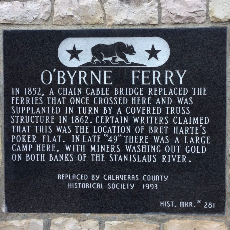 NO. 281 O'BYRNE FERRY - State Plaque