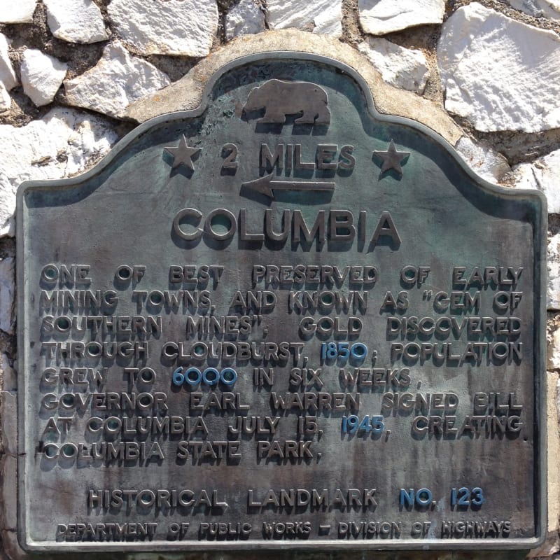 NO. 123 COLUMBIA - State plaque