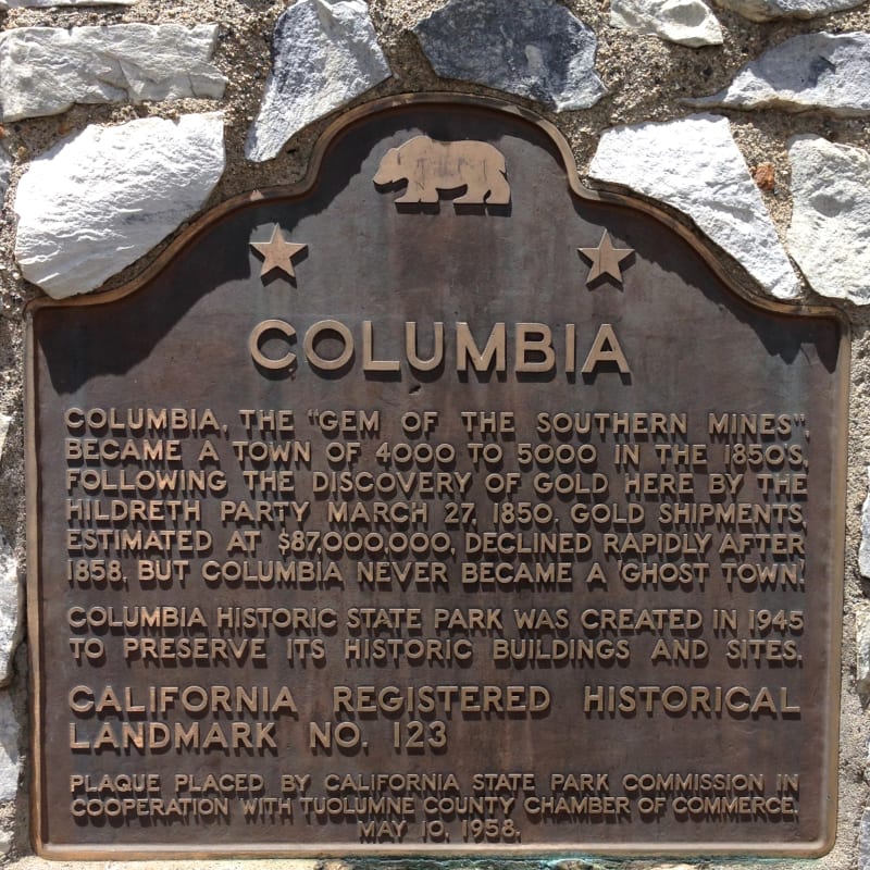 NO. 123 COLUMBIA - State Plaque