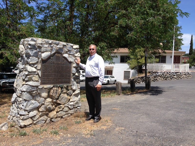 NO. 123 COLUMBIA - Marker at the intersection of Parrots Ferry and Washington.