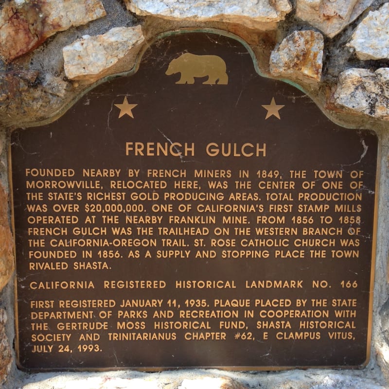 NO. 166 FRENCH GULCH - State Plaque