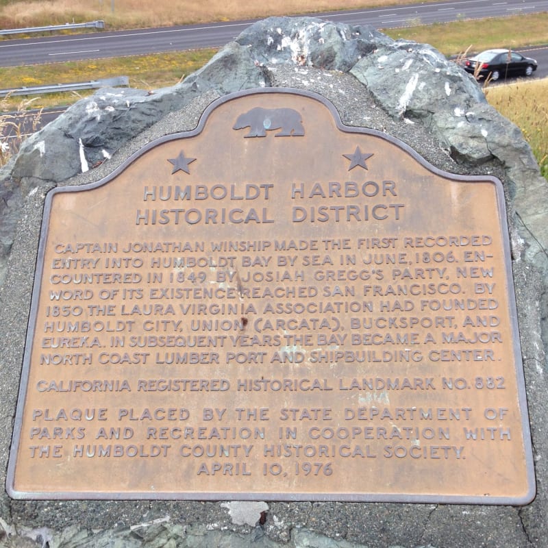 NO. 882 HUMBOLDT HARBOR HISTORICAL DISTRICT - State Plaque