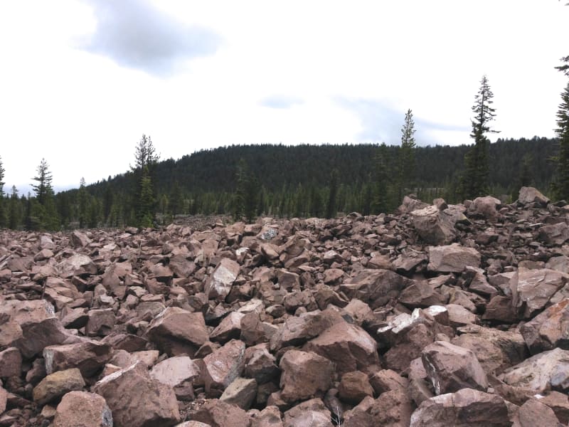 NO. 11 NOBLE PASS ROUTE - Fragments of Lassen Peak on north side of Hwy 89.