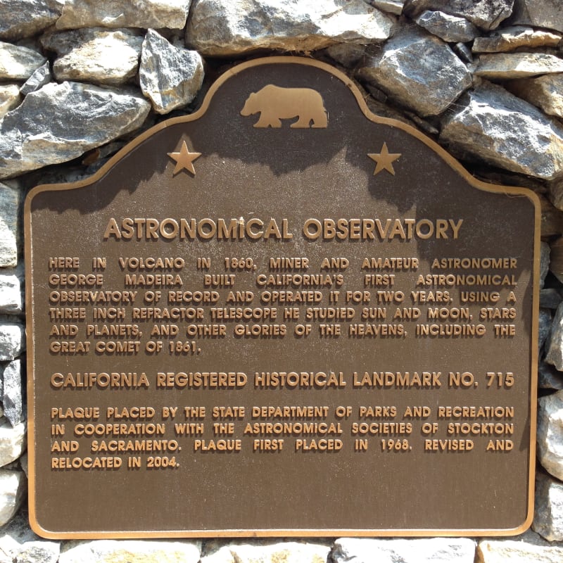 NO. 715 FIRST  ASTRONOMICAL OBSERVATORY IN CALIFORNIA - New Plaque