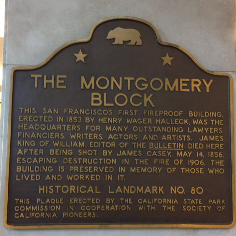 NO. 80 MONTGOMERY BLOCK - State Plaque