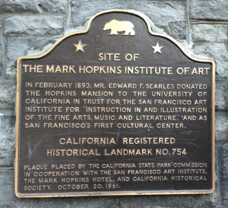 NO. 754 SITE OF THE MARK HOPKINS INSTITUTE OF ART - State Plaque