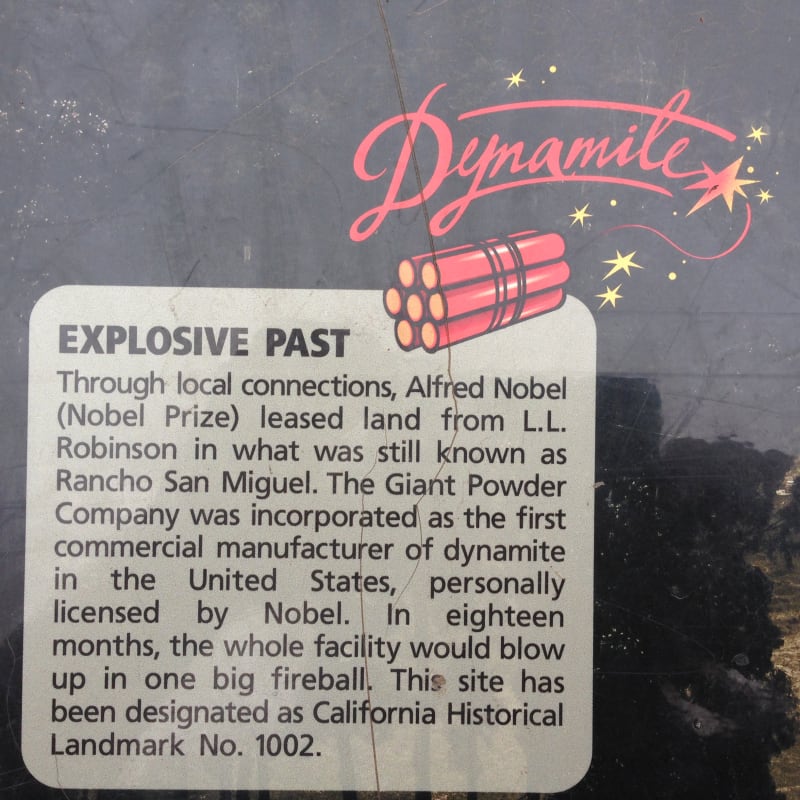 NO. 1002 SITE OF THE FIRST DYNAMITE FACTORY IN UNITED STATES - Dynamite!