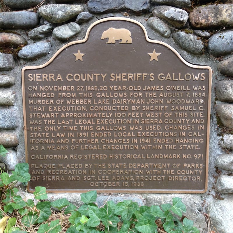 NO. 971 SIERRA COUNTY SHERIFF'S GALLOWS - State plaque