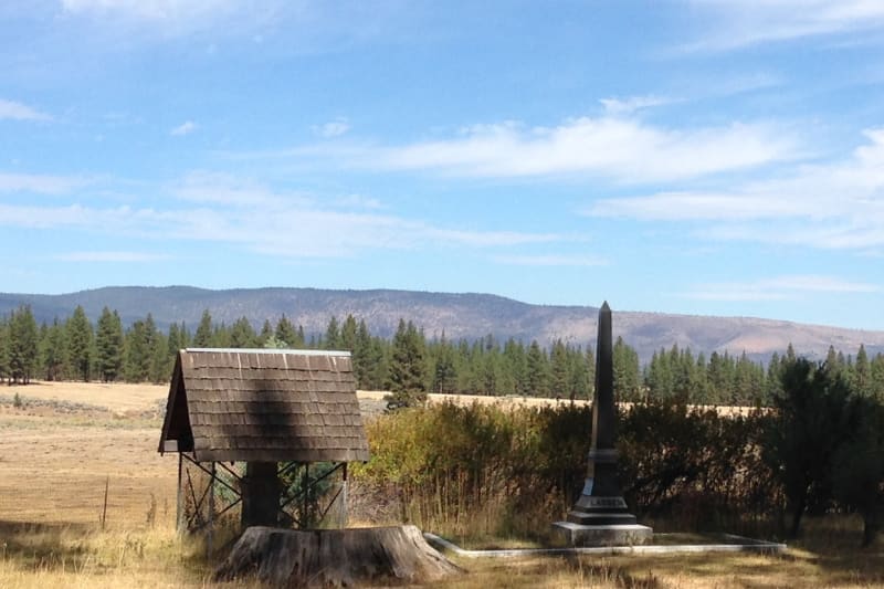 NO. 565 PETER LASSEN GRAVE - Old monument on right; New monument on left.