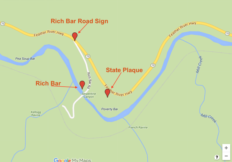 NO. 337 RICH BAR - Map to marker and sign