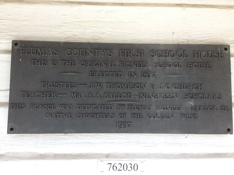 NO. 625 PIONEER SCHOOLHOUSE - Private Plaque