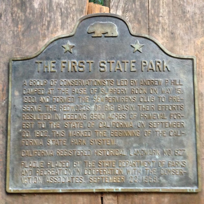 NO. 827 BIG BASIN REDWOODS STATE PARK - Plaque