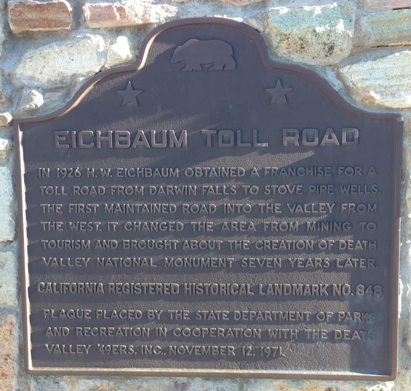 NO. 848 EICHBAUM TOLL ROAD - State Plaque