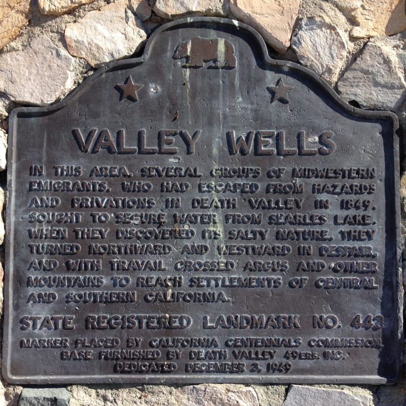 NO. 443 VALLEY WELLS - State Plaque