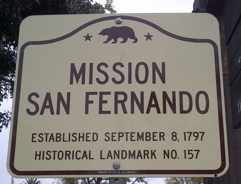 CHL #157: Mission San Fernando Rey de España - State Street Sign