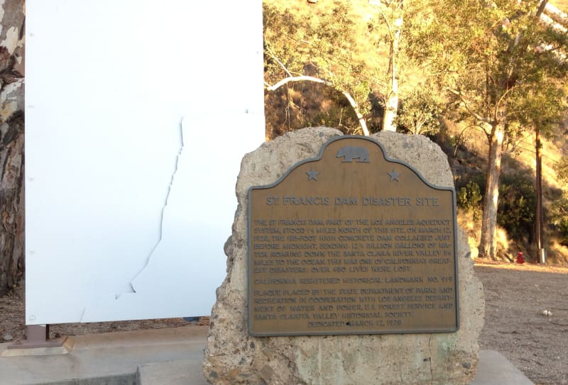 NO. 919 ST. FRANCIS DAM DISASTER SITE - State Plaque