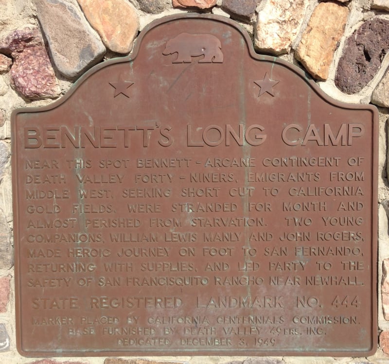 CHL No. 444 Bennett-Arcane Long Camp - State Plaque